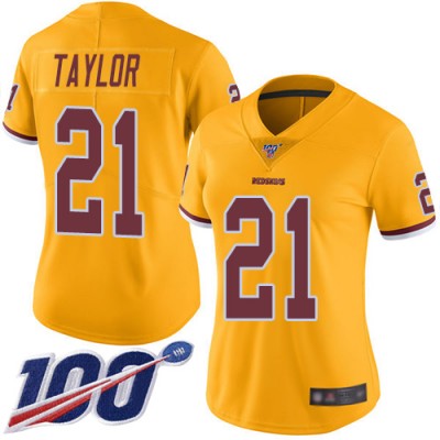 Nike Washington Commanders #21 Sean Taylor Gold Women's Stitched NFL Limited Rush 100th Season Jersey